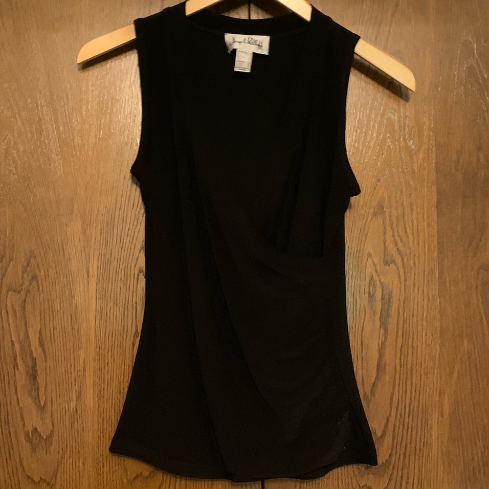 {Joseph Ribkoff} Black Draped Tank Top